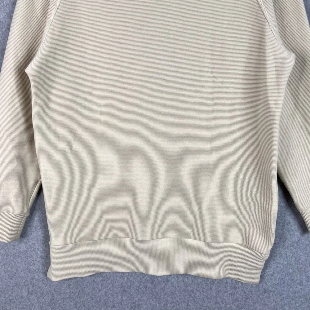 Varley Ivory Manning Ribbed Knit Side Zip Crewneck Sweatshirt Size Small - Picture 6 of 12